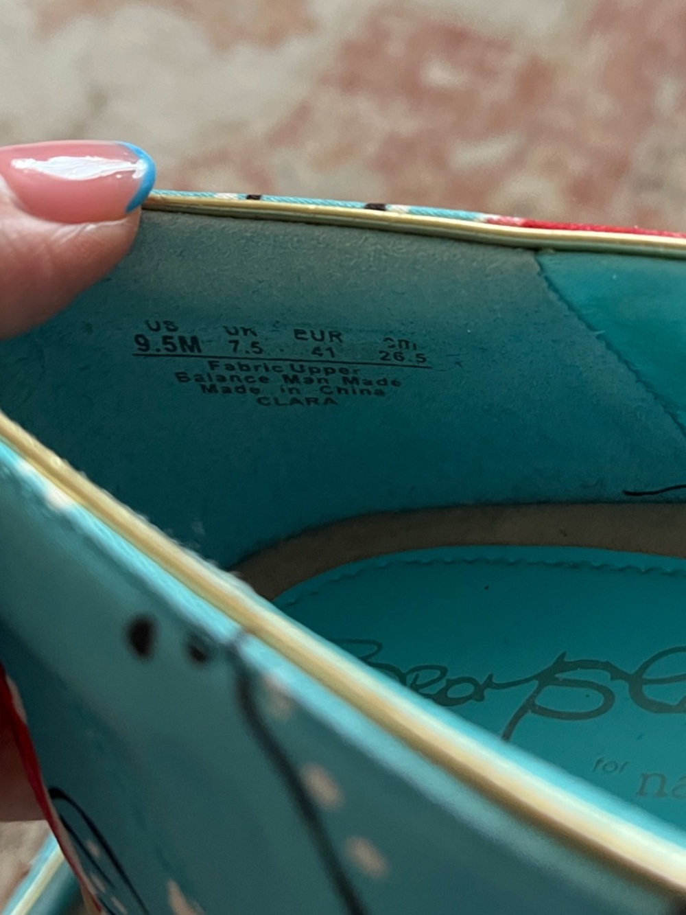 Naturalizer Turquoise Floral Ballet Loafers - Picture 5 of 7